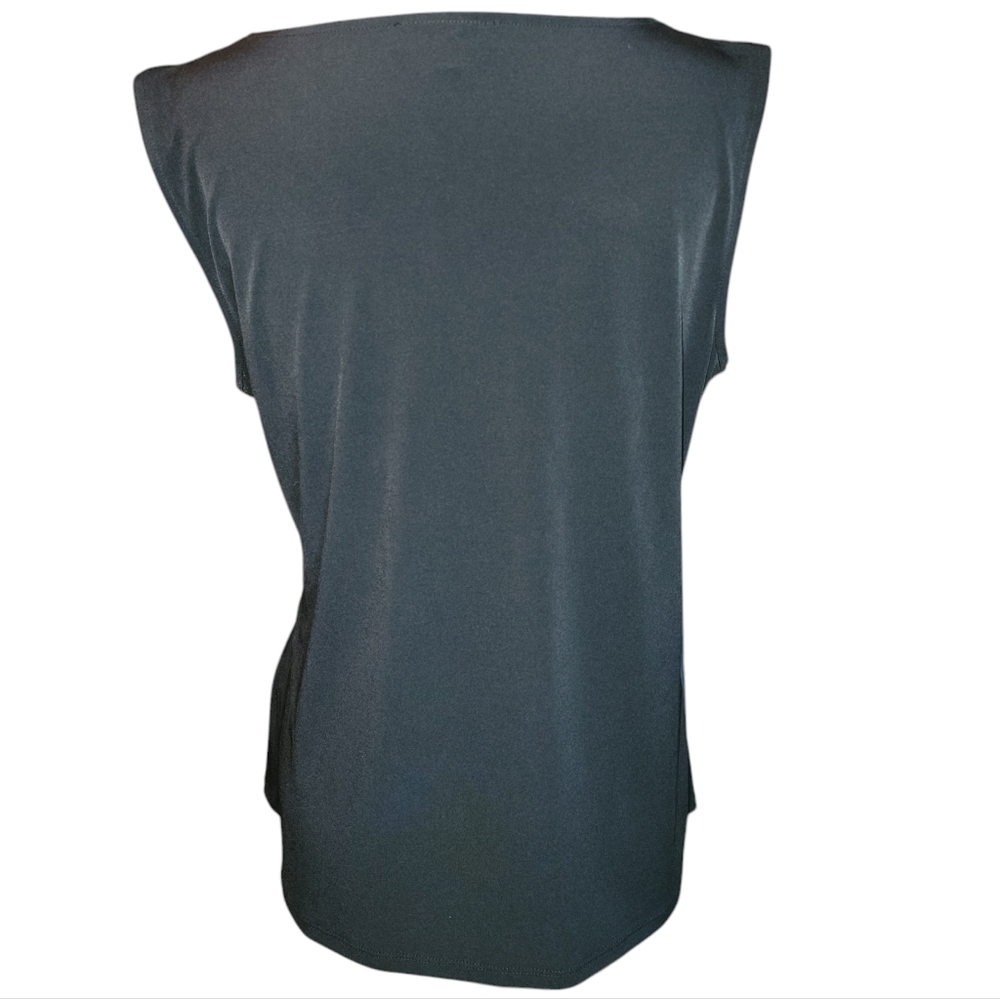 NWT Nine West Black tie-neck sleeveless stretchy top - size L - Picture 4 of 9